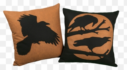 Perched Ravens Shadow Silhouette Throw Pillow Cover In - Cushion png