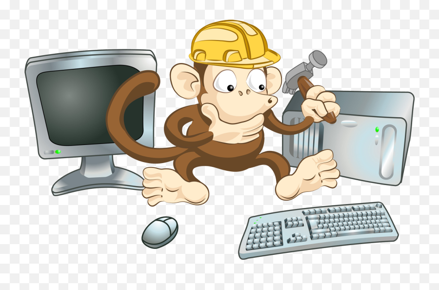 Cartoon - Building A Computer Cartoon Png,Cartoon Computer Png