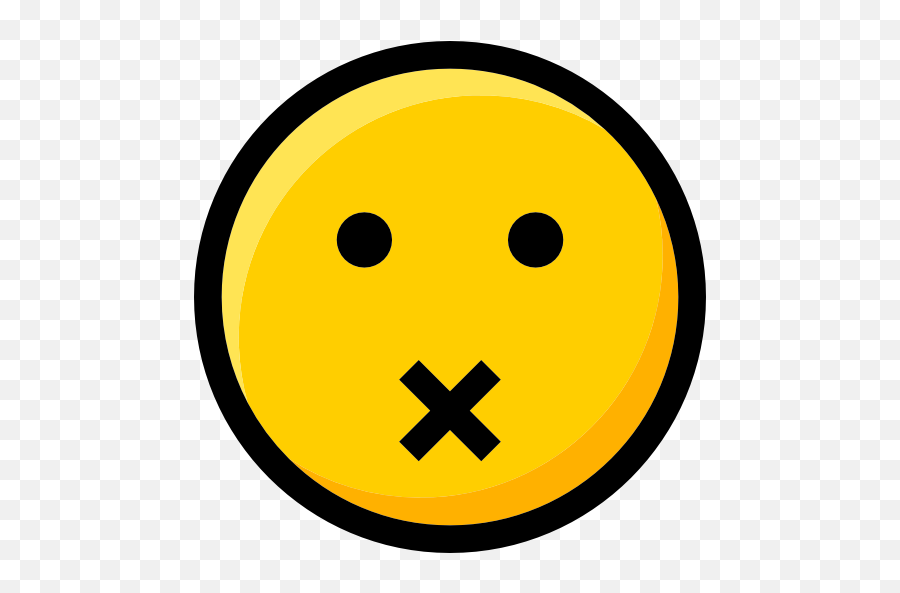 Emoji Muted Feelings Interface Ideogram Faces Smileys - Gambar Emoji Diam Png,X Emoji Png