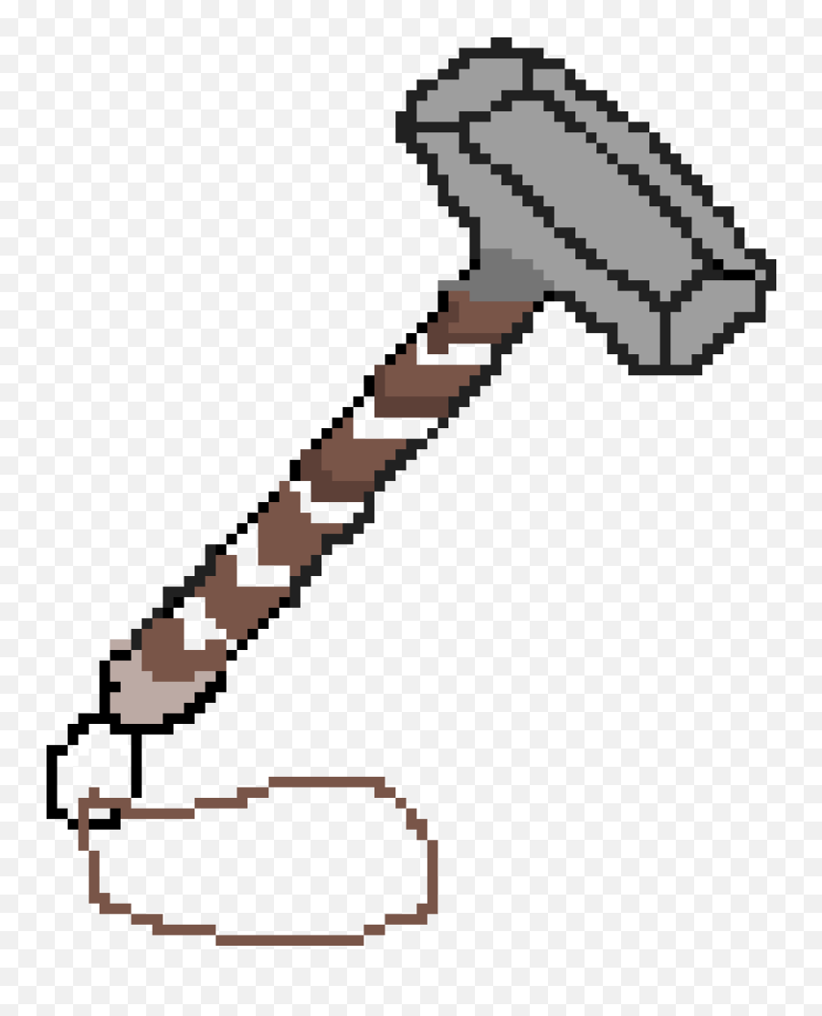 Pixilart - Thors Hammer Ish By Koutdau Hammer Png,Thor's Hammer Png