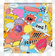 Seamless Pattern Background With Handdrawn Comic Book Speech Bubbles Vector Illustration Wall Mural U2022 Pixers - We live change Dot png