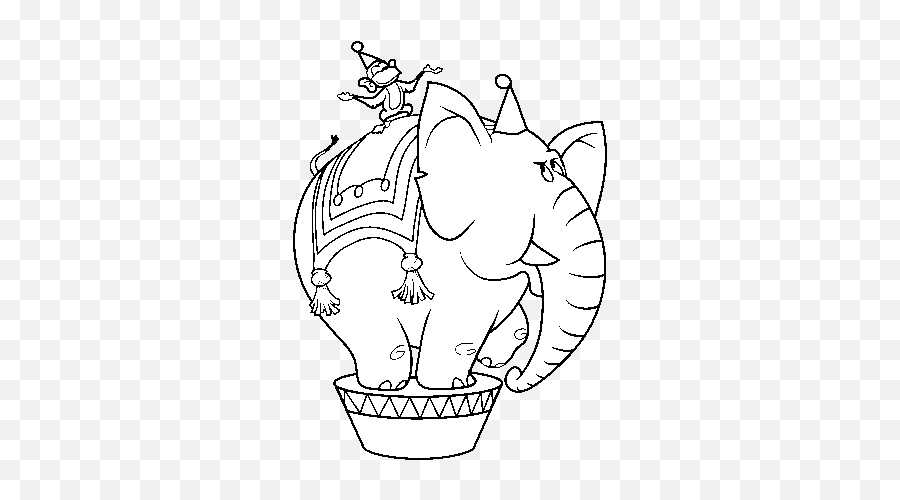 Download Elephant And Circus Monkey Coloring Page - Circus Lovely Png,Circus Elephant Png