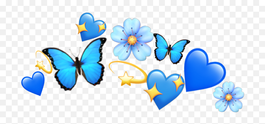 Cute Emoji Wallpaper Flower - Blue Crown Emoji Girl Png,Transparent Flower Emoji
