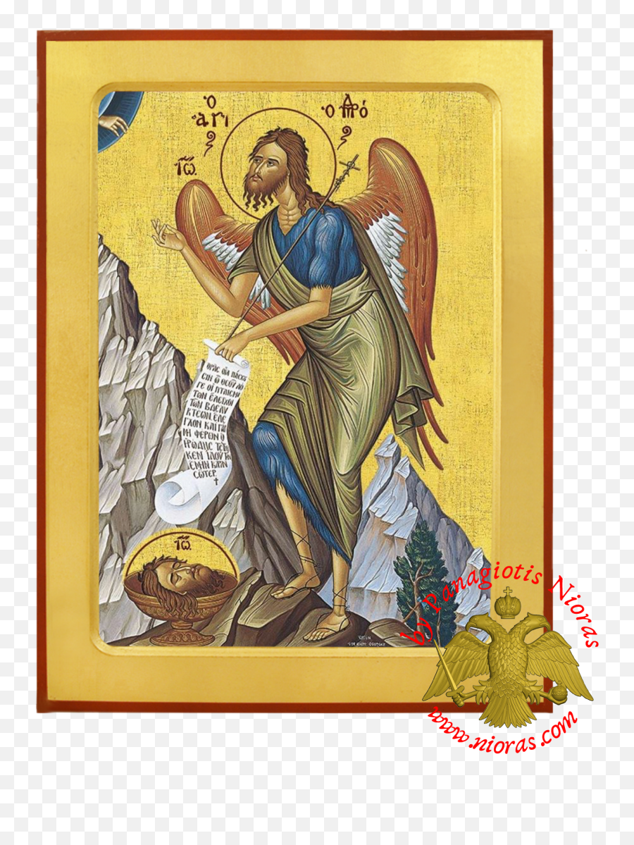 Forerunner Byzantine Wooden Icon - Angel Png,Icon Of St Michael The ...