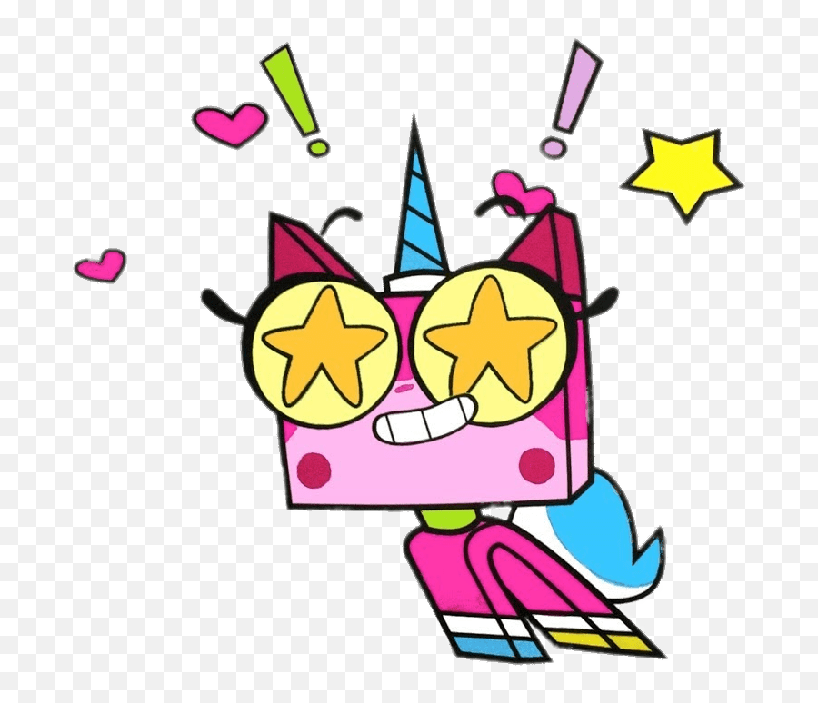 Unikitty Stars In Her Eyes Transparent Png - Stickpng Unikitty Shocked Png,Crazy Eyes Png
