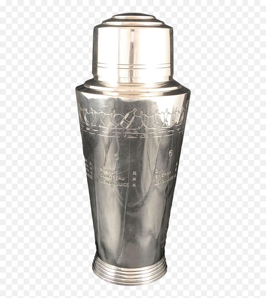 Art Deco Silver Plate Recipe Cocktail Shaker By Keith Murray - Solid Png,Cocktail Shaker Icon