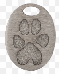 Oval Bronze Necklace - Paw Print Circle png