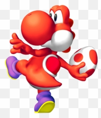 Red Yoshi Throwing Egg Clipart - Full Size 3667917 Mario Bros png
