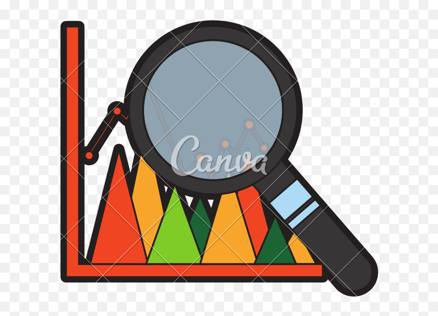 Graph Chart With Magnifying Glass Icon Image - Icons By Canva Counter Strike Source Icon Png,Magnifying Glass Icon Png