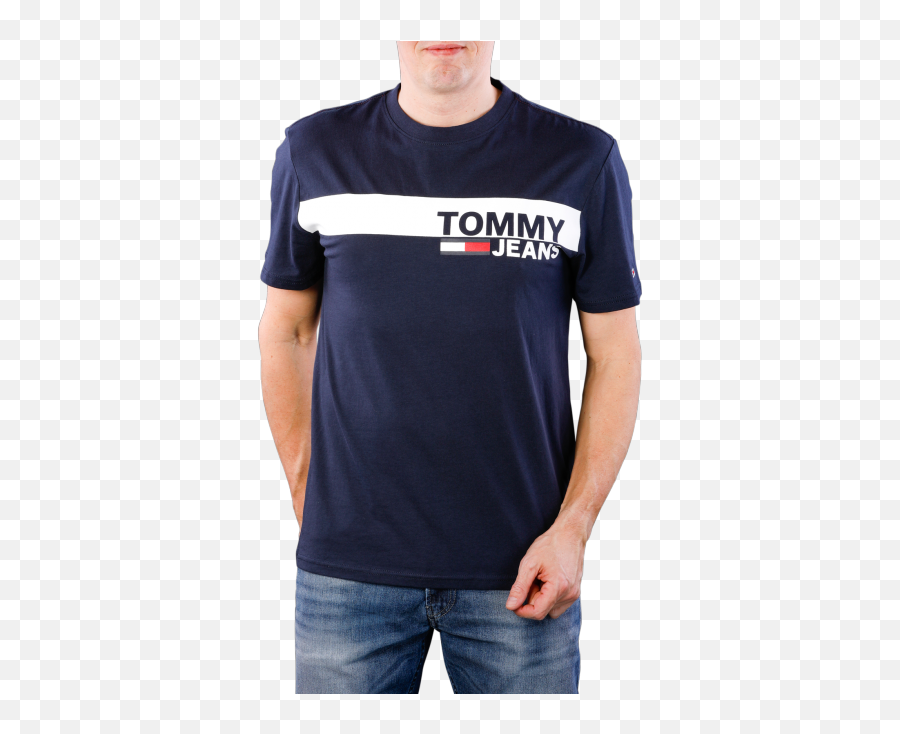 Tommy Jeans Essential Box Logo T - Shirt Black Iris Active Shirt Png,Marshmallow Man Logo