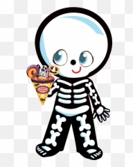 Download Hd Doll Clipart Halloween - Skeleton Halloween Cute Clip Art Skeleton Png,Halloween Clipart Transparent