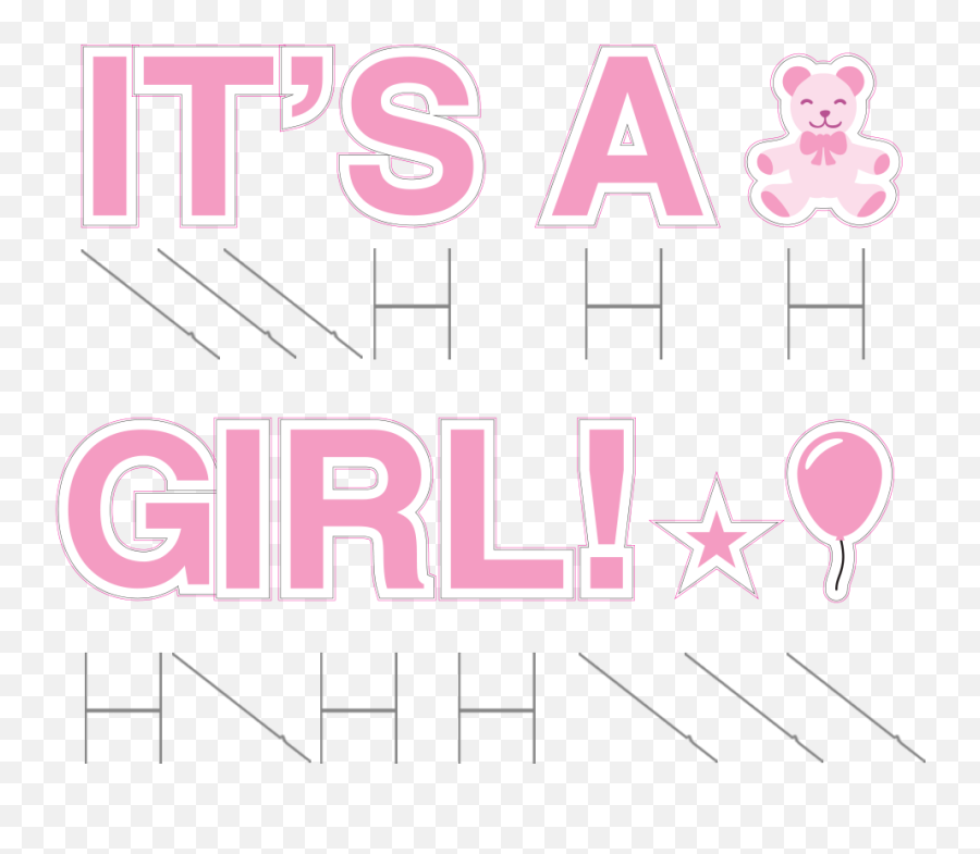 Itu0027s A Girl Yard Letters Set - Graphic Design Png,Its A Girl Png