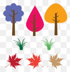 Simple Grass Trees Leaves Free Vector U2013 Psdvectoricons - Fall Leaves Clip Art png