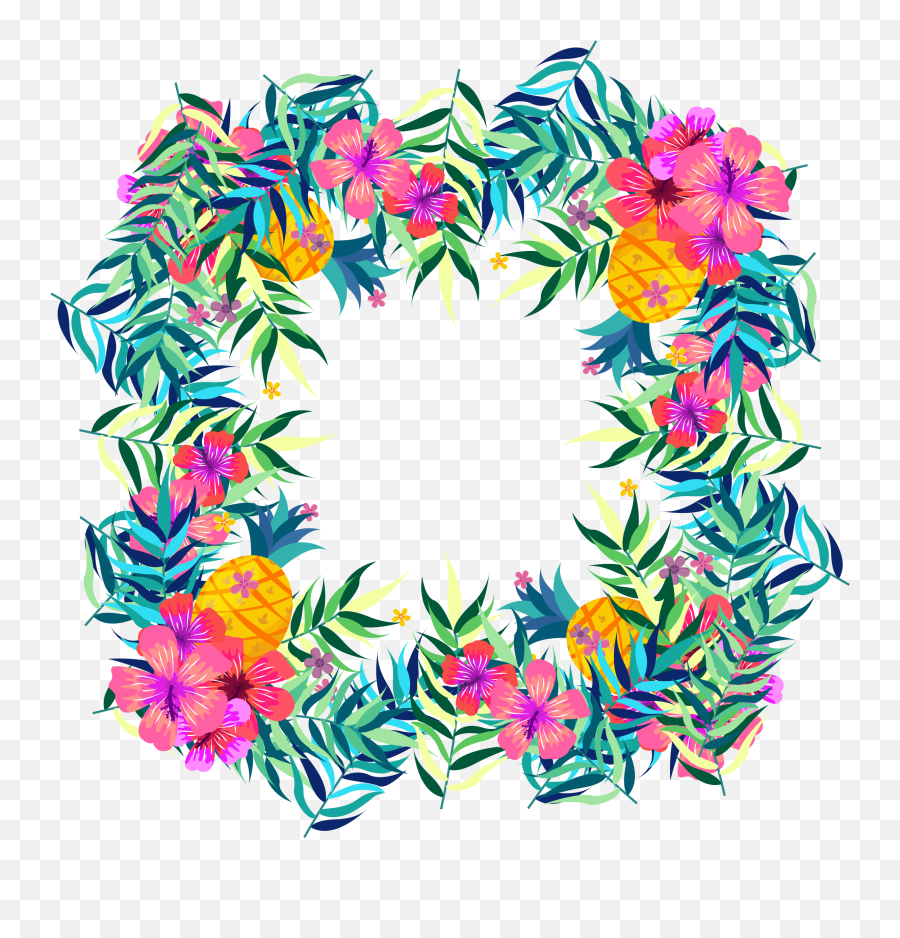 Download Flower Tropics Fruit Clip Art - Tropical Flowers Transparent Free Tropical Backgrounds Png,Flowers Clip Art Png