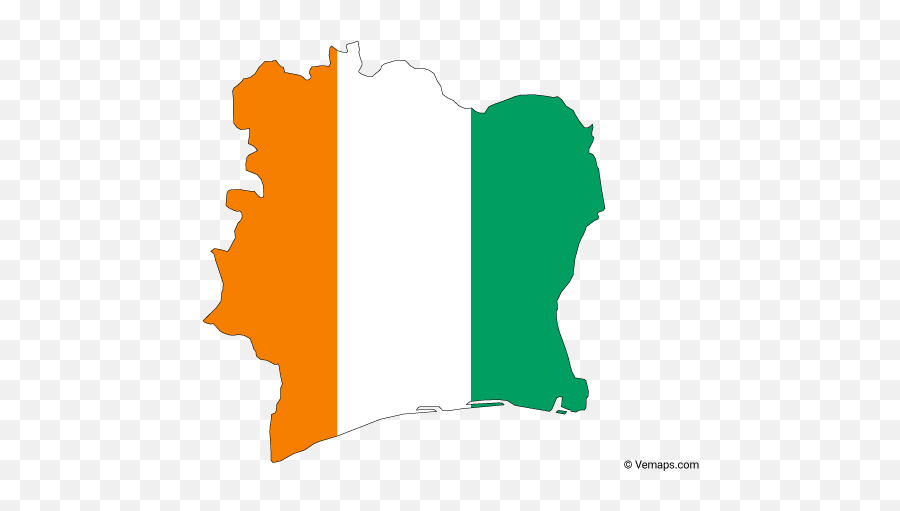 Grey Map Of Ivory Coast Free Vector Maps - Happy Independence Day Côte D Ivoire Png,Oman Flag Png