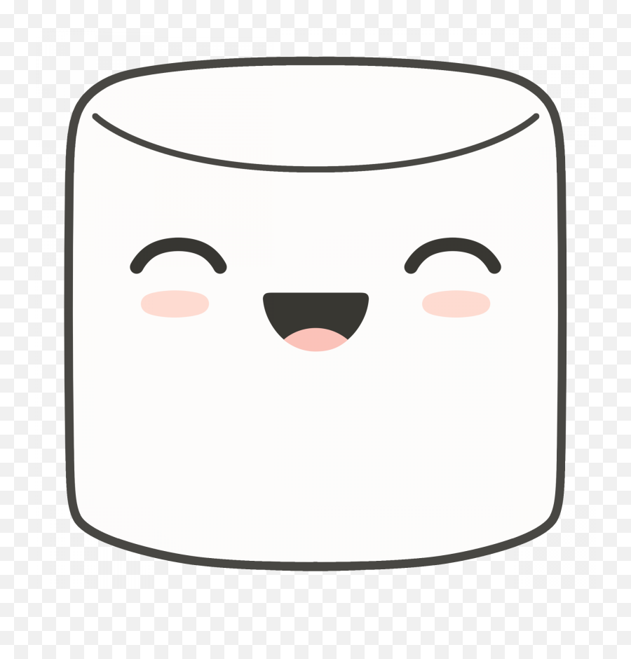 Scared Mouth Png - Marshmallow With A Happy Face,Marshmallow Transparent Background