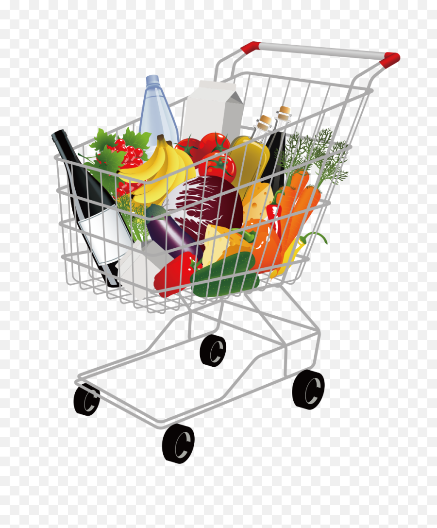 Download Grocery Shopping Cart Png Pic - Food Shopping Full Shopping Cart Png,Shopping Cart Png