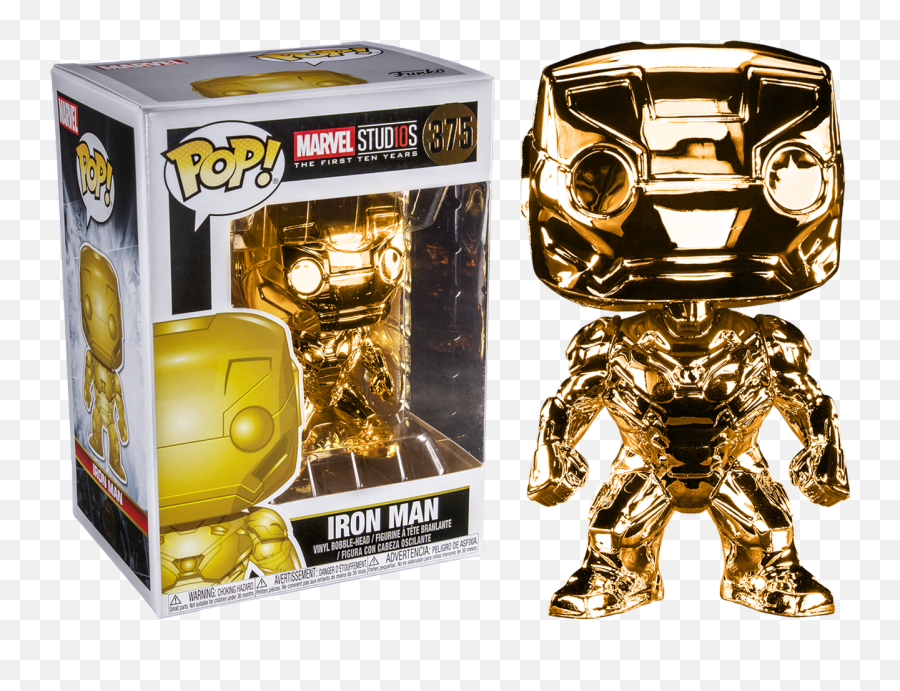 Marvel Studios The First Ten Years - Iron Man Gold Chrome Funko Pop Marvel First Ten Years Png,Marvel Studios Png