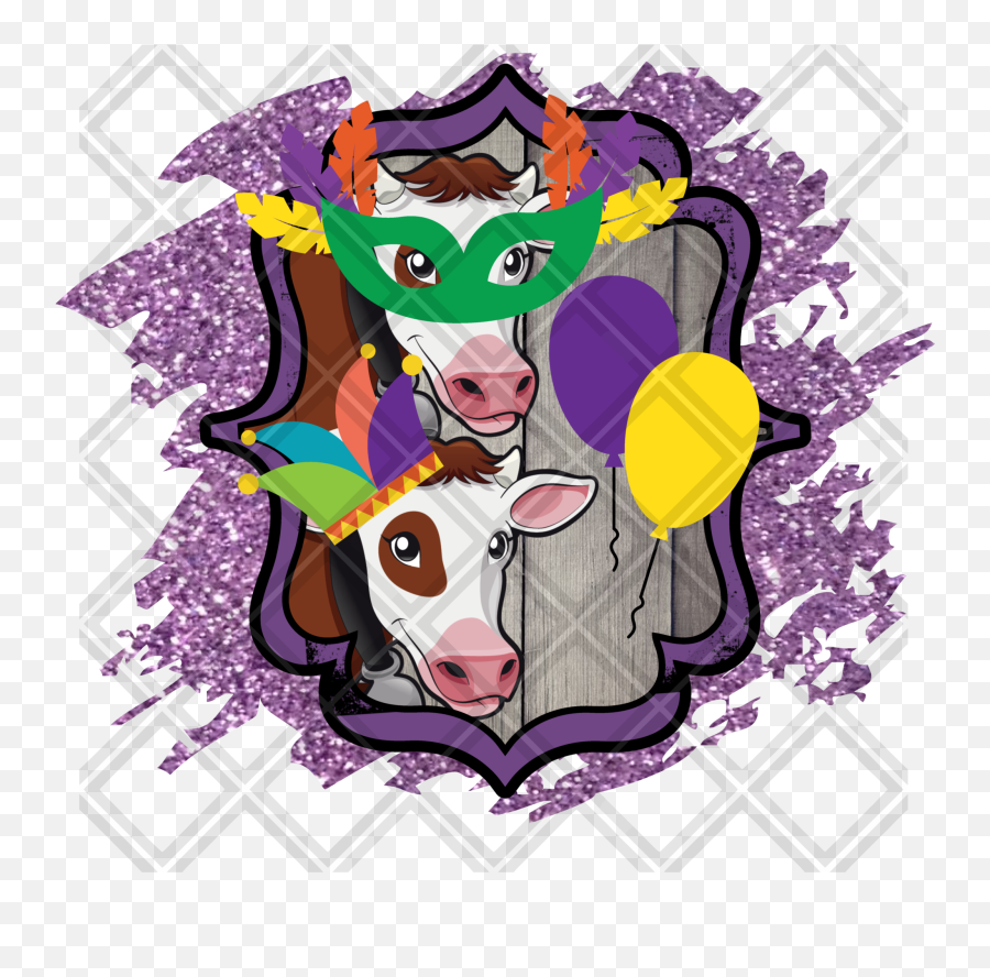 Cow Mardi Gras Png Digital Download - Fictional Character,Mardi Gras Png