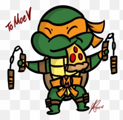 Michelangelo Ninja Turtle Drawing - Cartoon Ninja Turtles Michelangelo Png,Michelangelo Png