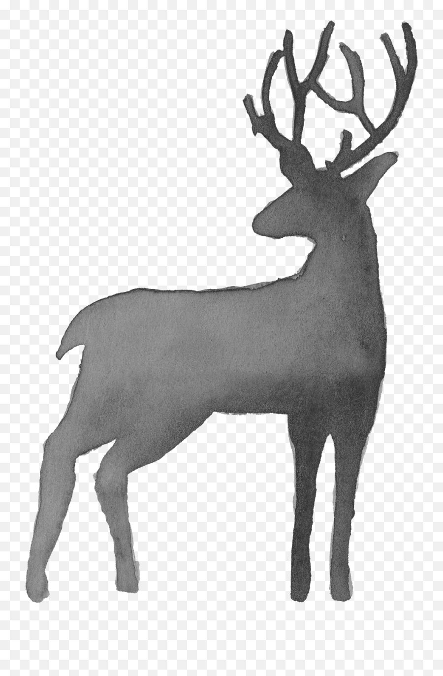 6 Watercolor Deer Silhouette Png Transparent Onlygfxcom - Deer Watercolor Transparent Background,Reindeer Transparent Background