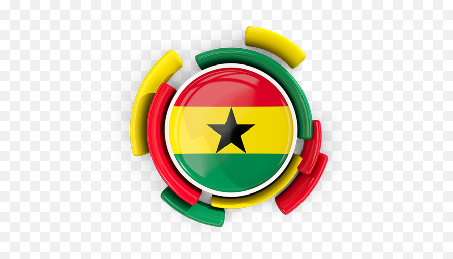 Round Flag With Pattern - Ghana Flag Png Transparent,Ghana Flag Png