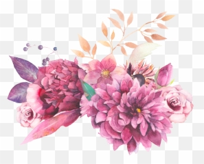 Purple Flower Clipart Painted - Watercolor Flowers Carnation png