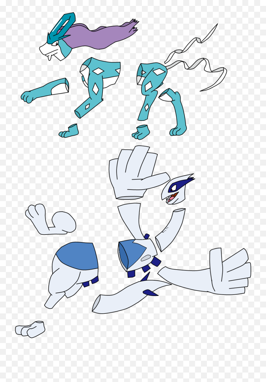 Pieces Of Lugia And Suicune By Zarelthewinddragon - Fur Lugia Png,Suicune Png