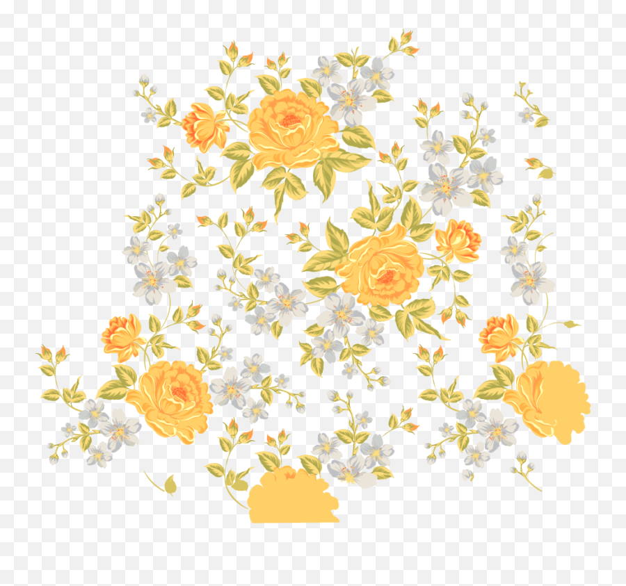Free Flower Pattern Png Transparent - Vintage Flower Pattern Vector,Flower Pattern Transparent
