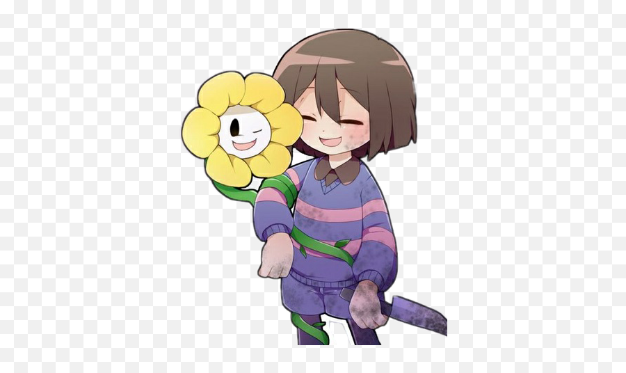 Download Hd Frisk Undertale Flowey - Undertale Flowey And Frisk Png,Flowey Png