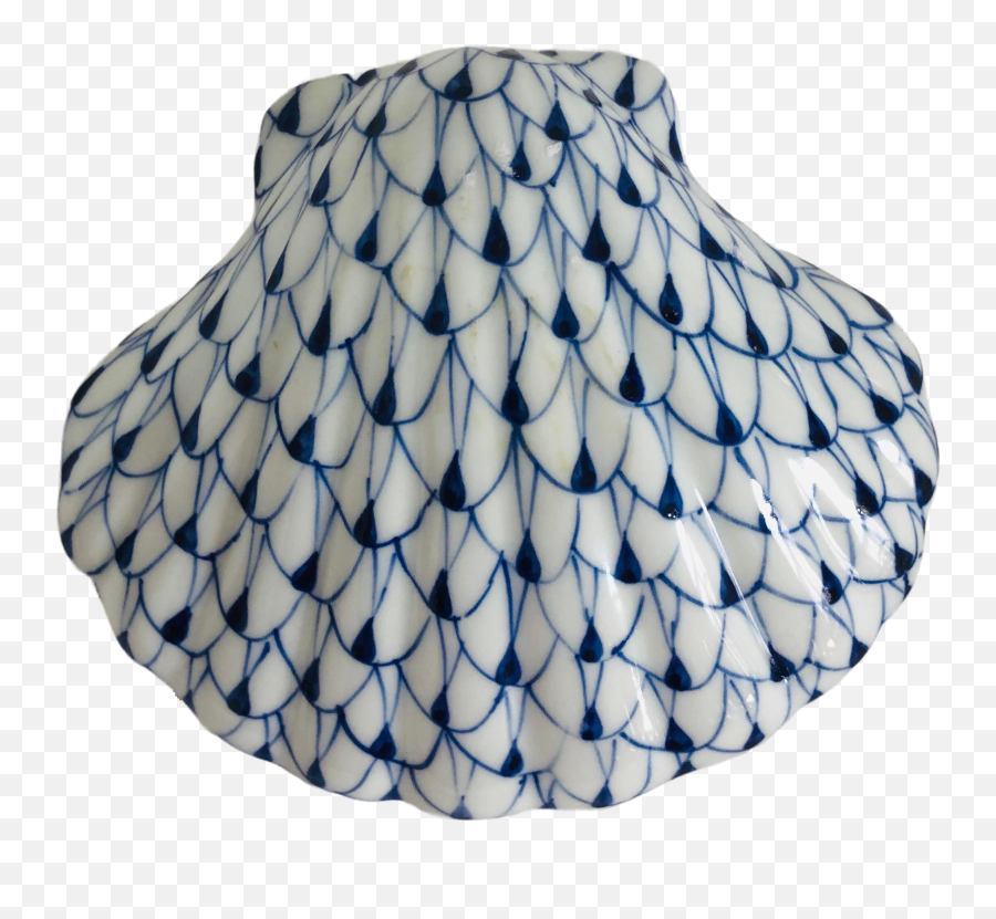 Late 20th Century Andrea By Sadek Blue And White Sea Shell - Lampshade Png,Fishnet Pattern Png
