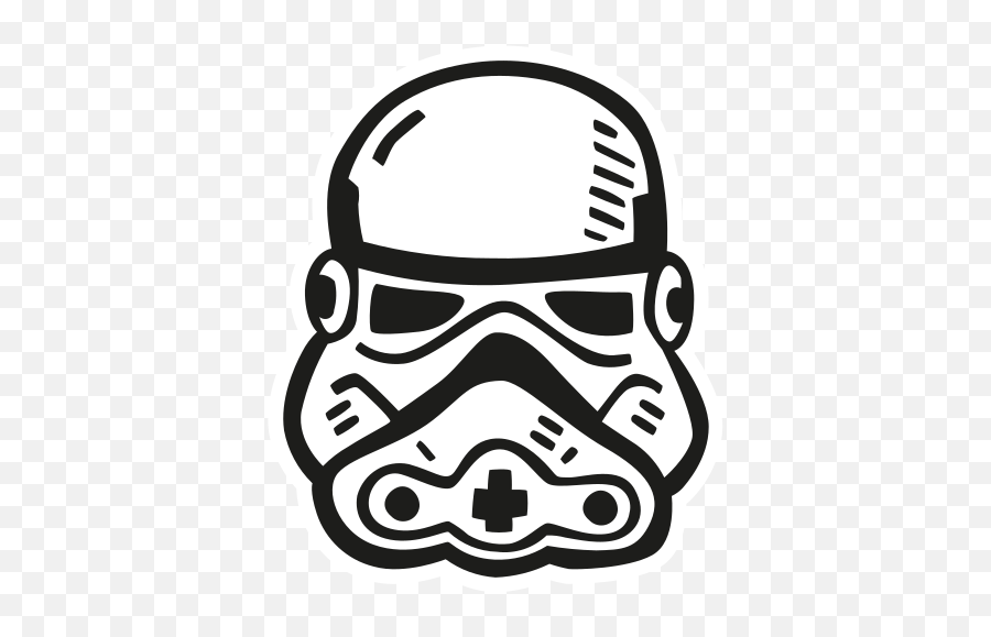 Icon Of Space Hand Drawn Black Sticker - Star Wars Png Icons,Stormtrooper Icon