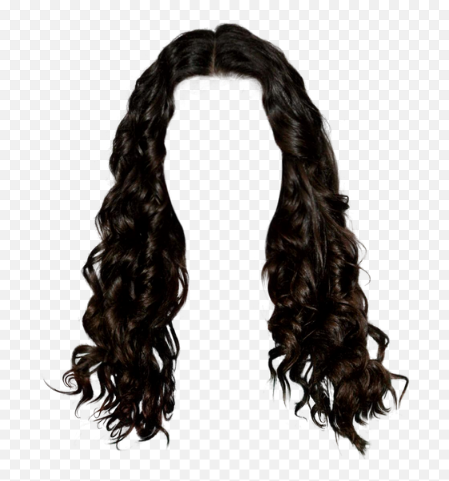Black Wig Png - Wig Hair Black Brunette Curly Wavy Black Curly Hair Png,Wigs Png