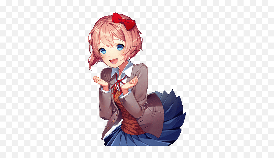 Ddlc Doki Literature Club Sticker - Ddlc Doki Doki Doki Doki Sayori Png,Ddlc Monika Icon