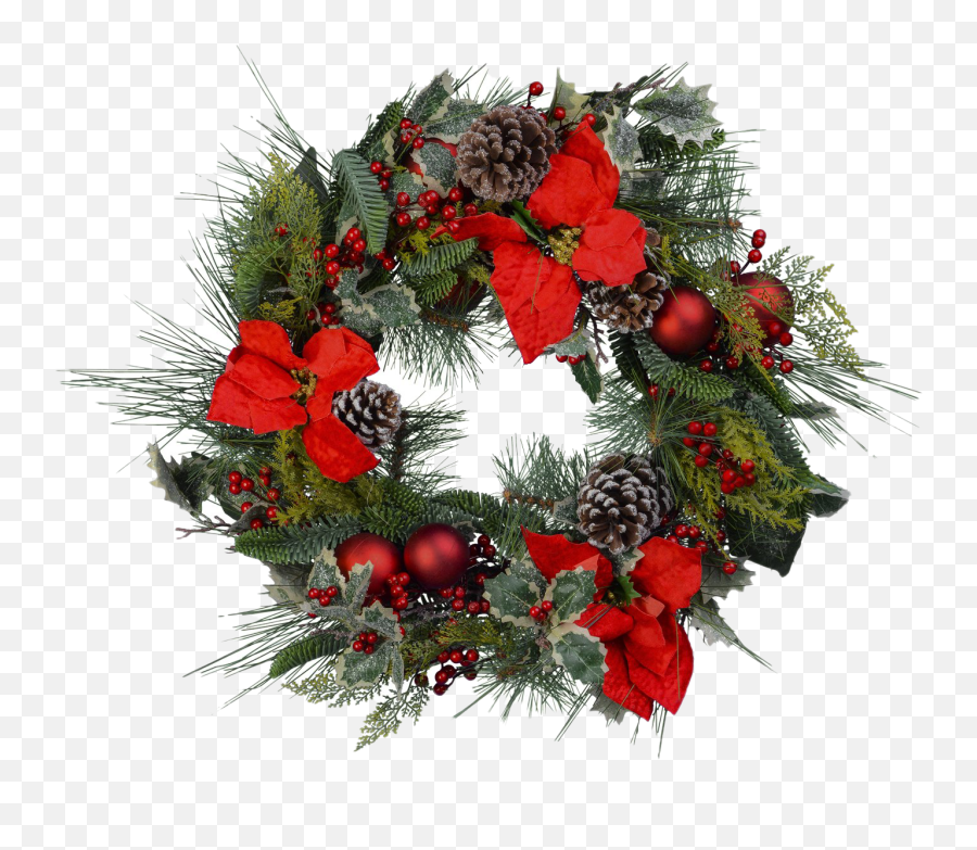 Red Christmas Wreath Png Photos - Wreath,Christmas Reef Png