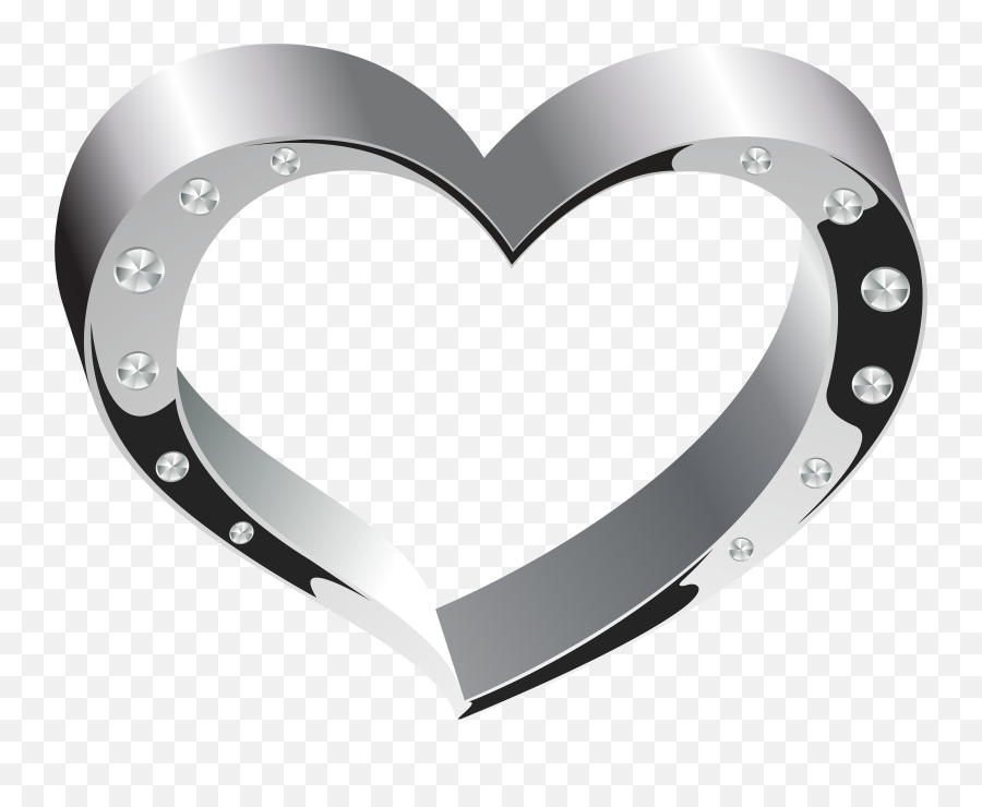 Silver Heart Transparent Clip Art Image Png White Background