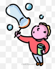Boy Blowing Bubbles Royalty Free Vector - Cartoon Png