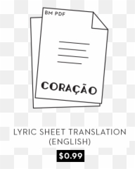 Coração Lyric Sheet Png