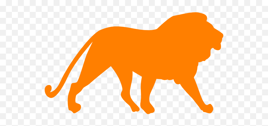 Orange Lion Clip Art - Vector Clip Art Online Orange Lion Png,Lion Silhouette Png