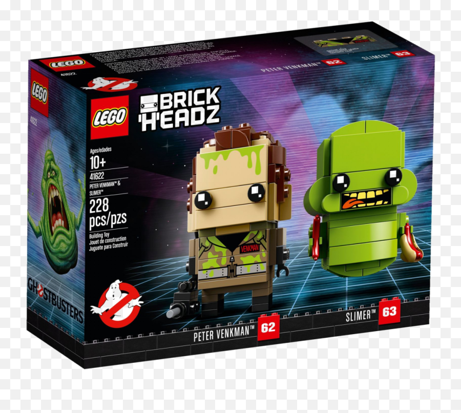 Download 41622 Peter Venkman U0026 Slimer - Lego Brickheadz Lego 41622 Png,Slimer Png