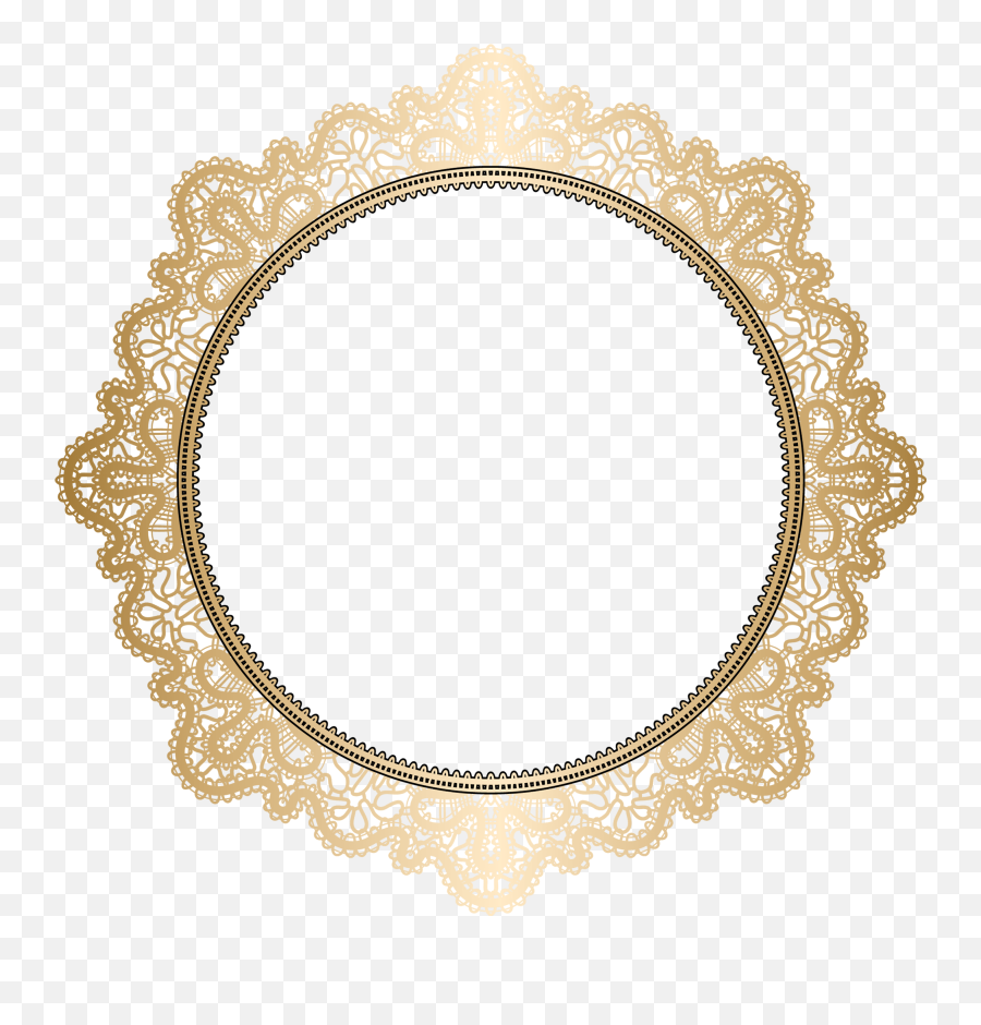 Gold Lace Frame - Circle Png,Lace Circle Png