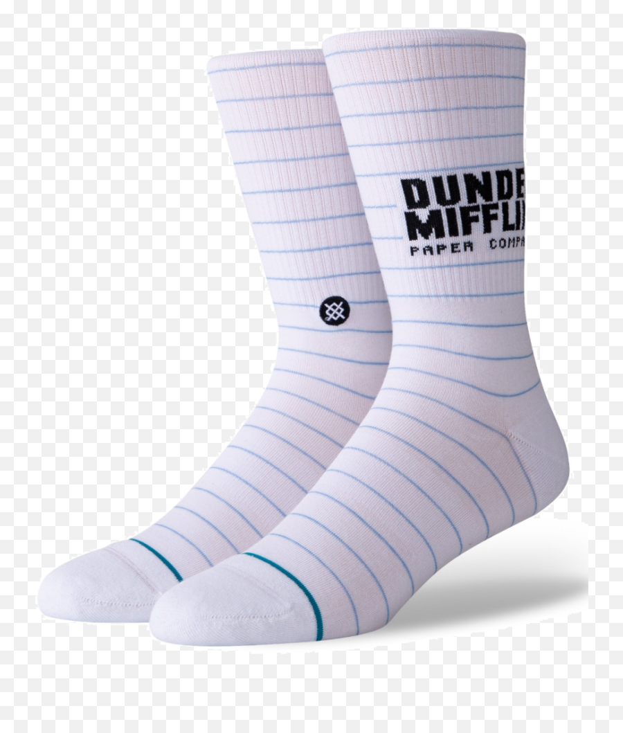 Stance Socks Unisex Office Dunder Mifflin Crew White - Sock Png,Dunder Mifflin Logo Png