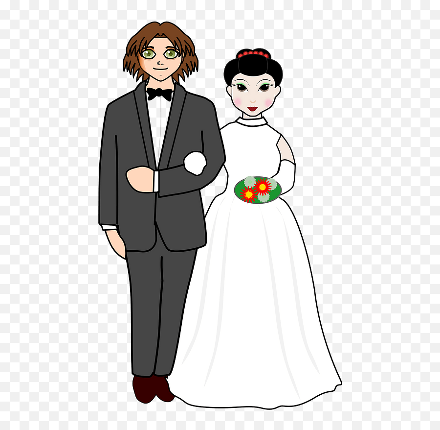 Clipart - Groom And Bride Cartoon Png,Wedding Couple Png