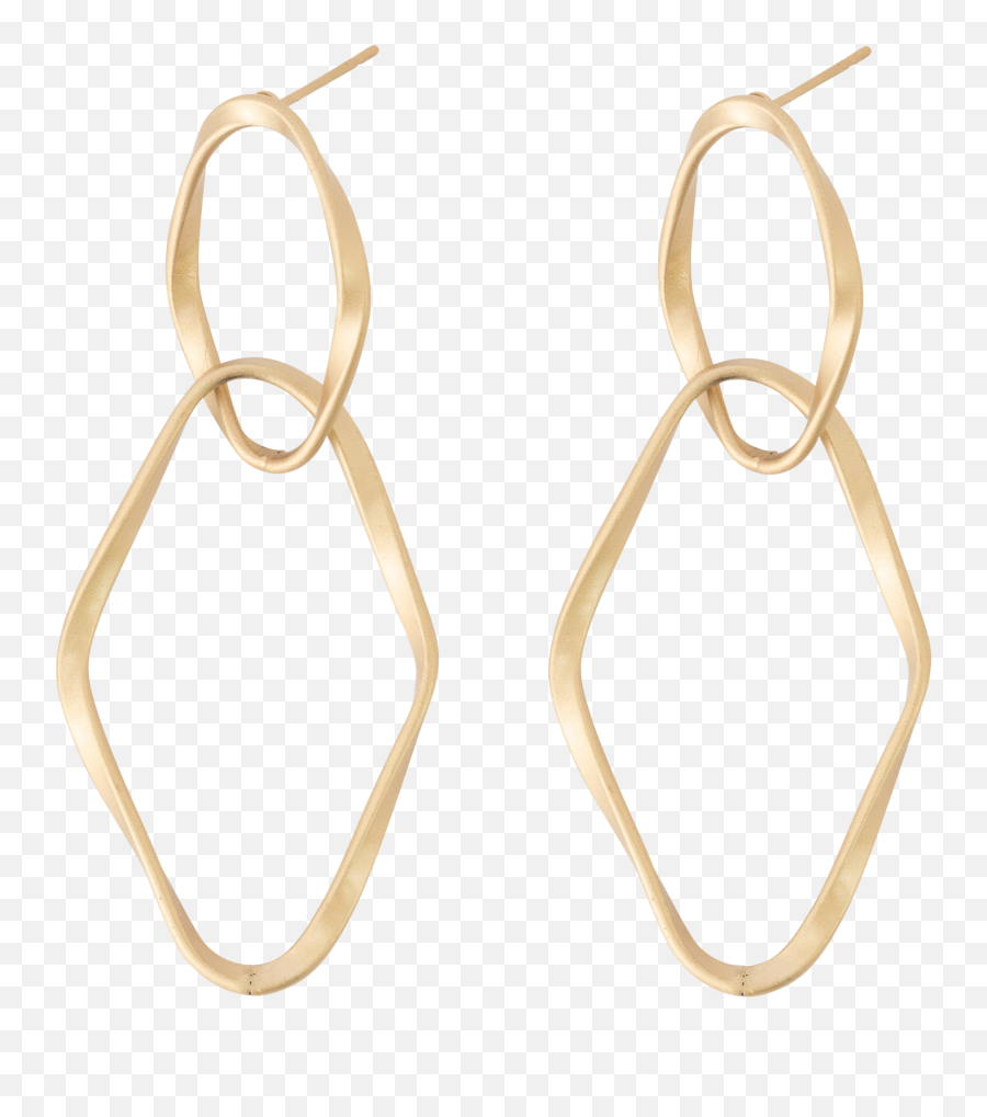 Gold Double Diamond Shape Hoop Earrings - Solid Png,Diamond Shape Png