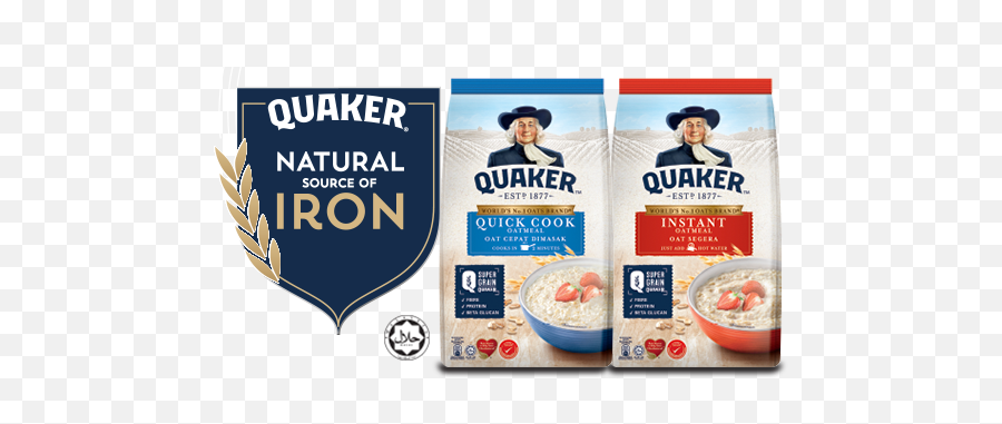 Quaker Oats - Quaker Rolled Oats Malaysia Png,Quakers Oats Logo