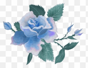 Vintage Blue Flower Png - Blue Flowers Transparent Background,Blue Flowers Png