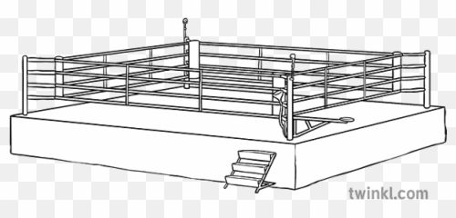 Boxing Ring Black And White - Coloring Pages png