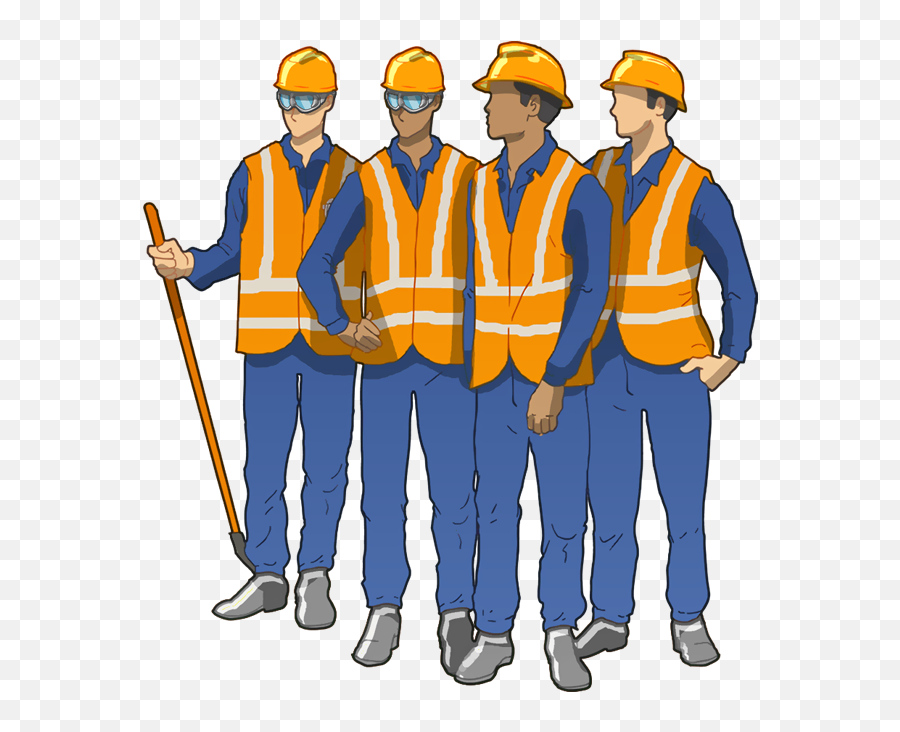 Blue Collar Workers Cartoon - Blue Collar Worker Clipart Png,Construction Worker Png