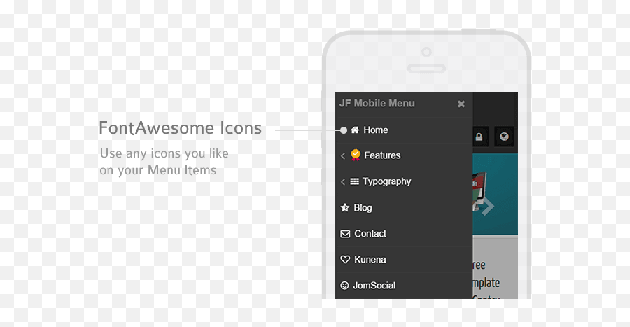 Joomla Mobile Menu Module Joomforest Png Font Awesome Home Icon