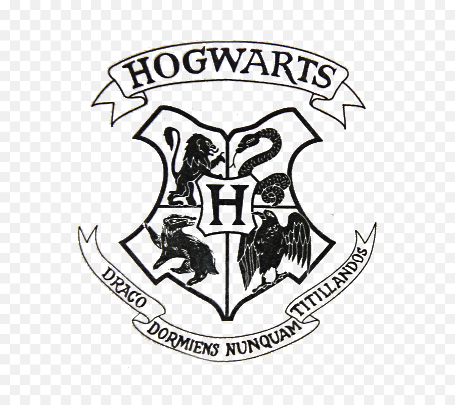 Hogwarts Crest File From A Harry Potter - Transparent Hogwarts Crest Black And White Png,Harry Potter Logo Png